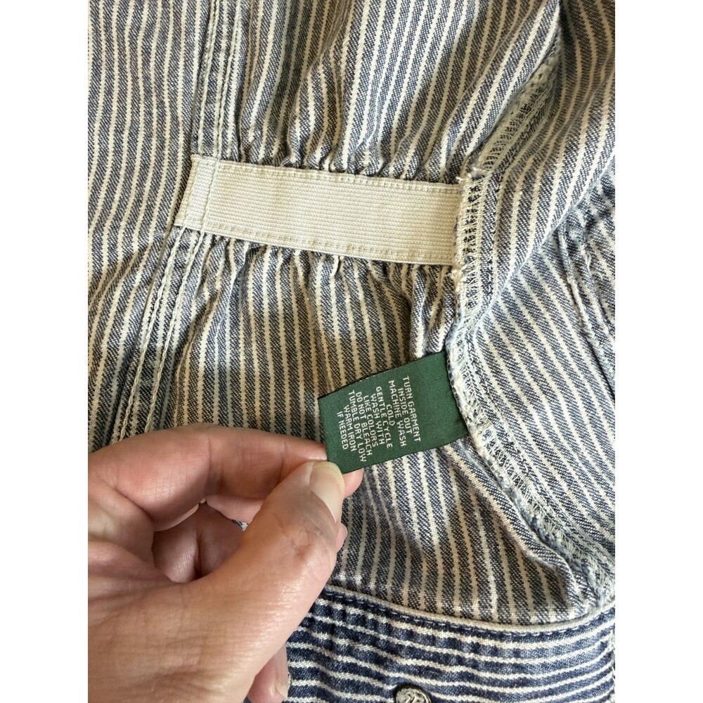 LRL Lauren Jeans Co Ralph Lauren Womens Blue White Stripe Denim Jacket Size L - Picture 6 of 9